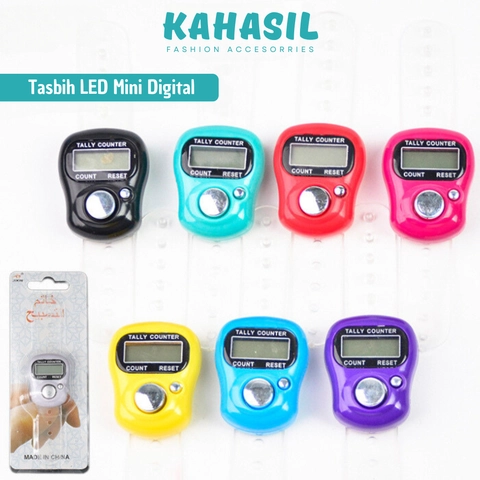 KAHASIL - Tasbih Digital Mini LED Tasbeh Alat Hitung Penghitung Jari Finger Counter Tally